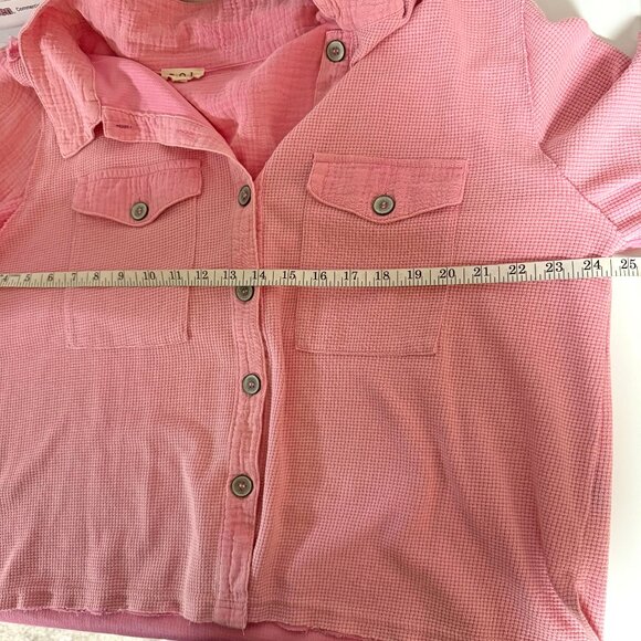 POL Washed Waffle Knit Boyfriend Shirt - Picture 8 of 9